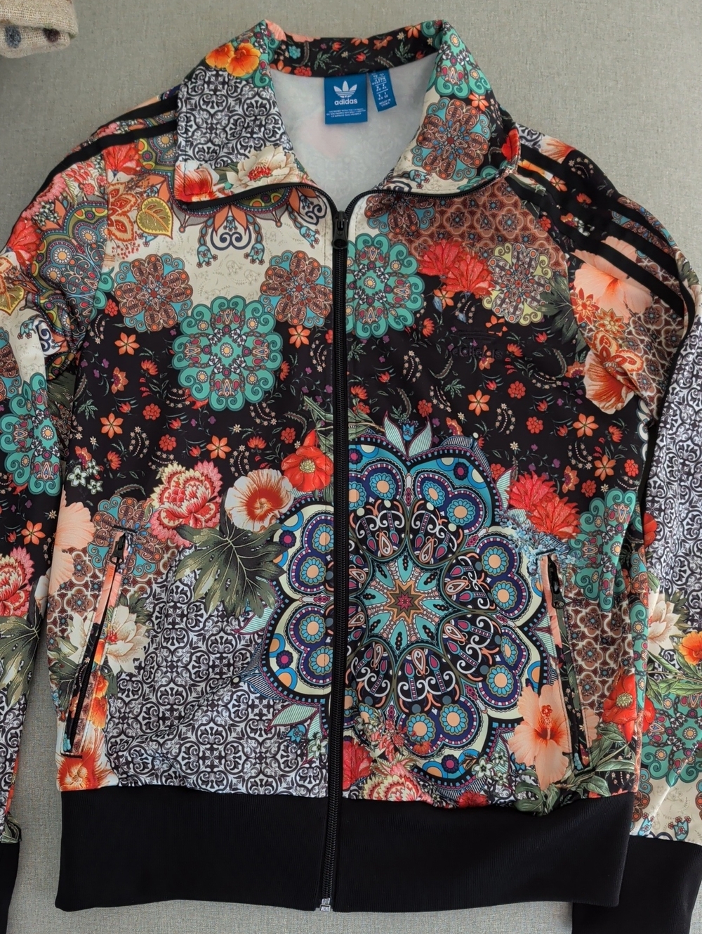 adidas Multicolor Floral & Mandala Bomber Jacket
